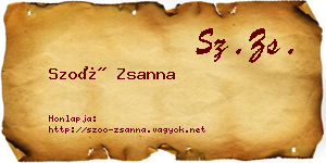 Szoó Zsanna névjegykártya